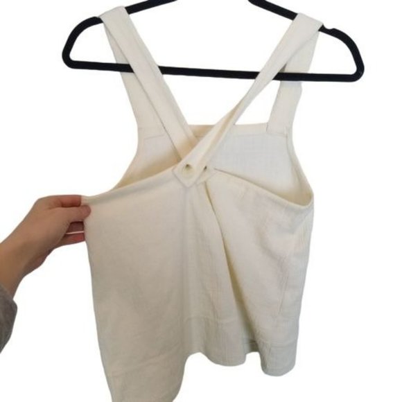 Madewell Womens XS Ivory Bleached Linen Textured K - Picture 8 of 9